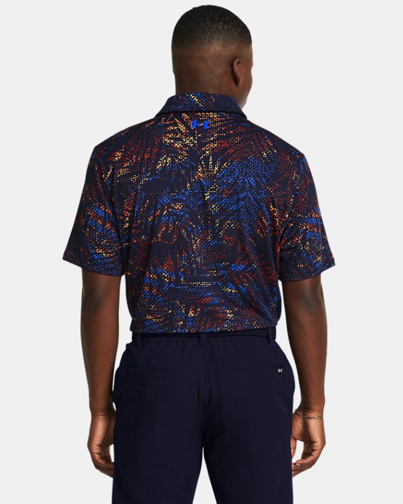 เสื้อโปโล UA Playoff 3.0 Printed สำหรับผู้ชาย in Blue image number 1